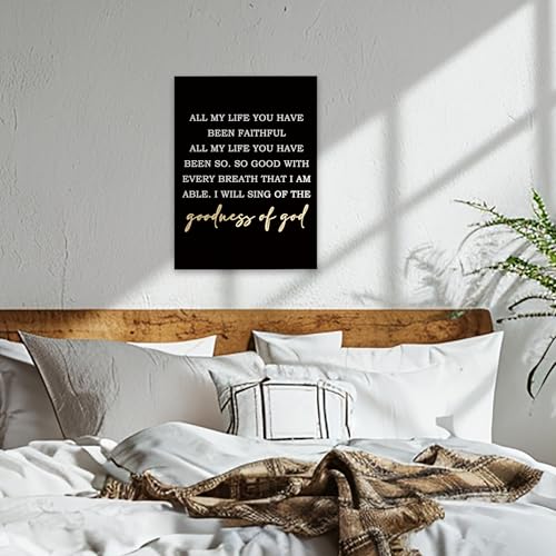 Christian Canvas Wall Art Decor - Goodness of God Scripture, 11x14 Inches - God-1 Variation