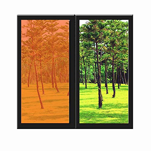 Halloween Transparent Window Film - Orange Sun Blocking Vinyl for Home & School Decoration - 35.4In x 10Ft