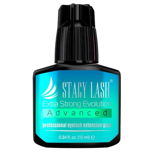 STACY LASH Extra Strong Evolution Advanced Eyelash Extension Glue (0.34fl.oz/10ml)/ 1Sec Dry /6Weeks Retention/Black Adhesive/Lash Tech Supplies