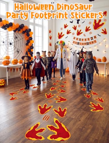 128 Pcs Dinosaur Footprint Floor Decals for Kids Party & Decor - Jurassic Theme