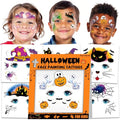 Kids Halloween Temporary Face Tattoos Set with Pumpkins Ghosts and Witches