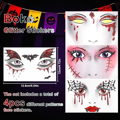 Halloween Face Stickers Set - B-Halloween Face Stickers Variation