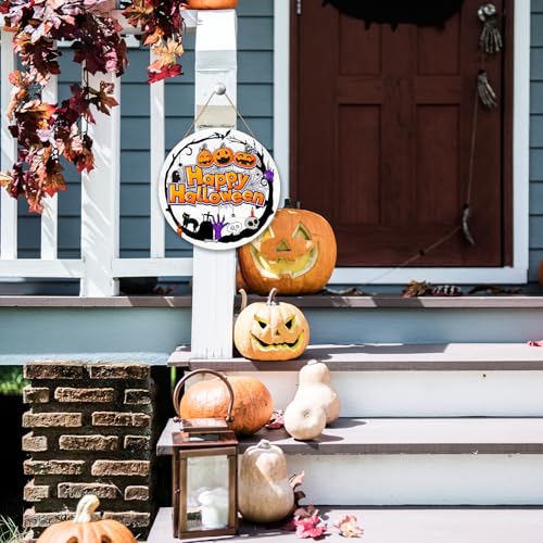 Cute Pumpkin Halloween Door Sign - Happy Halloween Front Door Decor