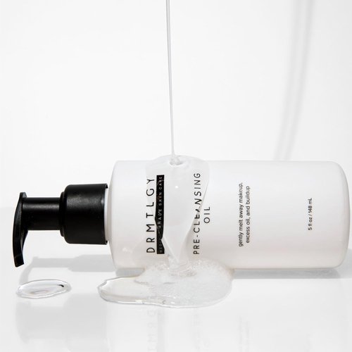 DRMTLGY Pre-Cleansing Oil - Makeup Remover Oil to be Paired with Facial Cleanser - Cleanser for Face - Melts Mascara, Makeup, & Preps for Cleansing, 5 fl oz