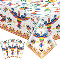 Bird Variation Cinco De Mayo Plastic Tablecloths - 3 Pack 54 x 108 Inch Mexican Fiesta Decor