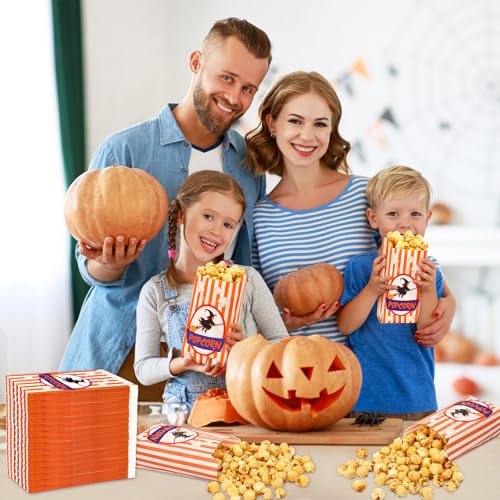 Halloween Popcorn Bags 100Pcs Fold Top Paper Pouches - Witch Themed