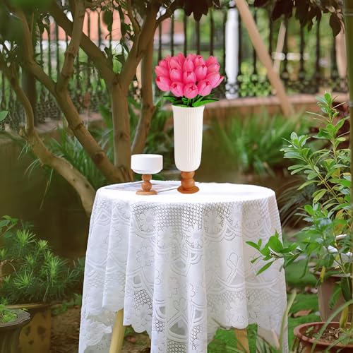 White Artificial Tulips Set - 20pcs 13.5 Inch Spring Flower Decor - Peach Pink Variation