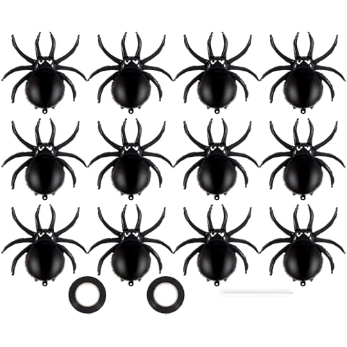 Halloween Spider Balloons - 17 Inch Foil Decorations for Haunted House & Party