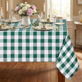 Green and White Plaid Easter Tablecloth - 120x56 Inches Rectangular St. Patrick's Day Decor