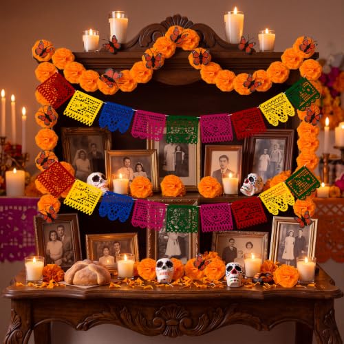 Mini Day of the Dead Ofrenda Decorations Set - 80 Pieces for Small Altars & Table Display