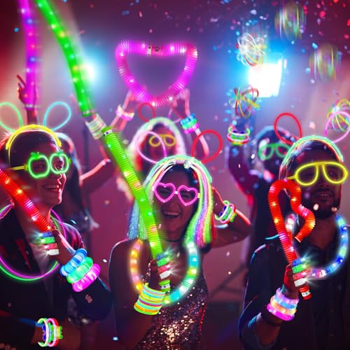 283 Pcs Glow Party Supplies & Favors - Neon Glow Sticks, LED Light Up Toys & Decorations for Kids & Adults