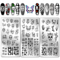 Halloween Skull Nail Stamping Plates Set with 58 Patterns for Gothic Nail Art