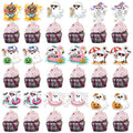 36 Pcs Summer Halloween Cupcake Toppers - Ghost Beach Cake Decorations for Parties
