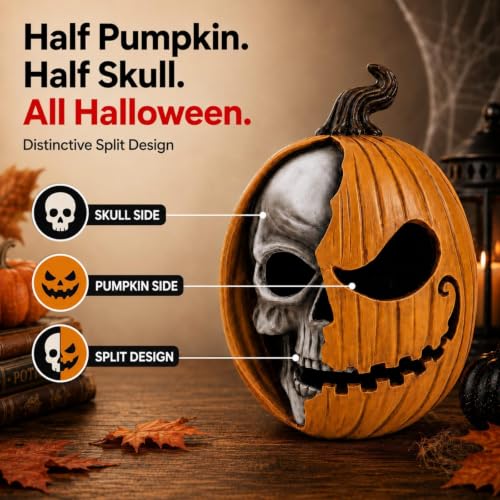 Halloween LED Jack O'Lantern Pumpkin Skull Light Decor for Home & Garden