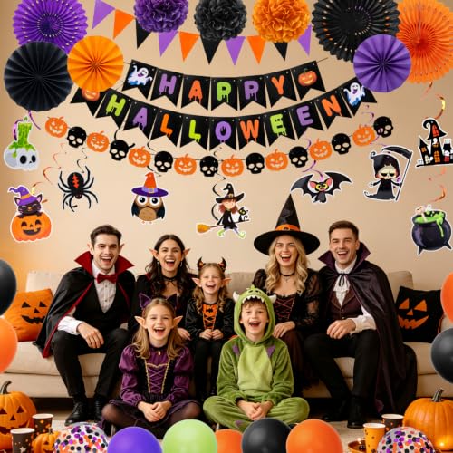 Halloween Party Decorations Set - 54 Pieces Indoor Festive Decor Kit
