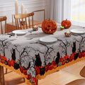 Halloween Tablecloth 60x120 Inch Rectangular Pumpkin Moon Black Cat Decorations