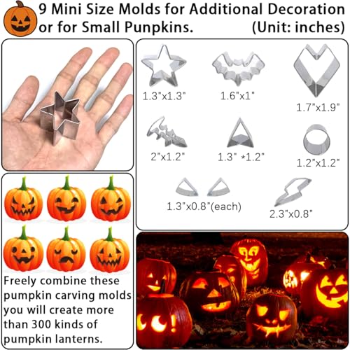 Pumpkin Carving Kit 22Pcs Stencils Tools Set Halloween Decoration - Variation of This Listing
