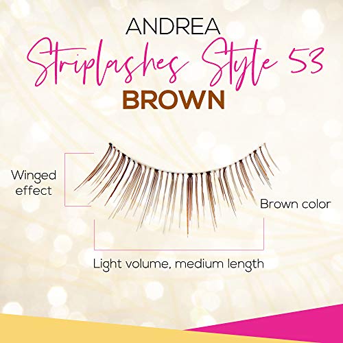 Andrea False Lashes Style 53 Brow Pack of 4 - Natural-Looking Reusable Strip Eyelashes
