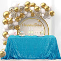 Turquoise Sequin Tablecloth 50x80 Inch for Weddings & Events - Sparkly Party Decor
