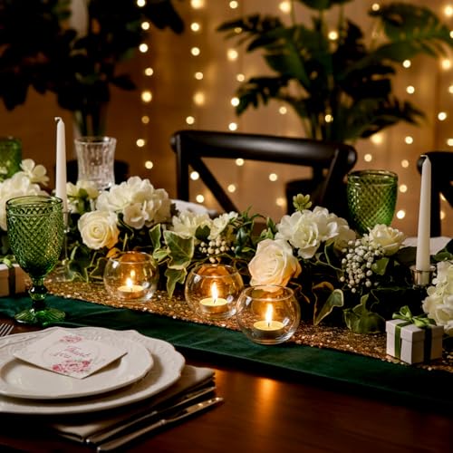 Clear Glass Candle Holders Set of 36 - Votive & Tealight Holders for Wedding & Party Decor - Variation: 36 Clear