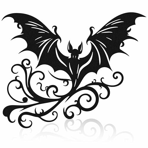 Gothic Bat Wall Decor - Metal Vampire Style Halloween Room Ornament