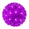 Purple 5.5-Inch Outdoor Hanging LED Sphere Lights - 50 LED Starlight Balls with Green Wire - Christmas & Holiday Decor