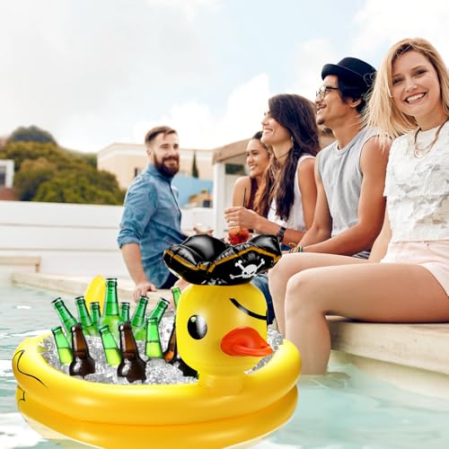 Inflatable Pirate Duck Cooler - Floating Beverage Cooler for Parties & Outdoor Events