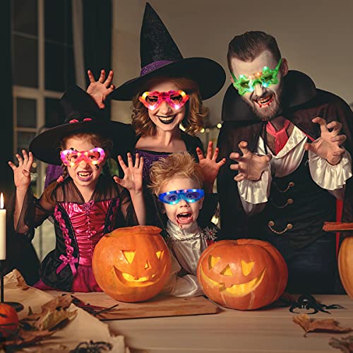 21 Packs 7 Shapes LED Glasses - Glow in The Dark Party Supplies for Kids & Adults