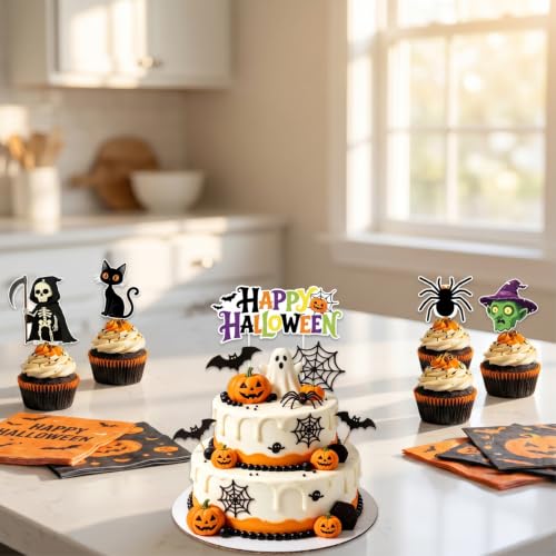 Halloween Indoor Decorations Banner Set with Pumpkin Ghosts - Orange, Black, White