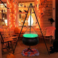Outdoor Halloween Witches Cauldron with Tripod & LED Lights - Large Yard Decor