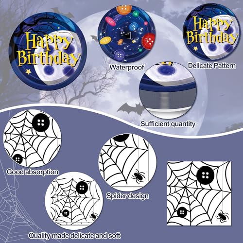 Starry Night Party Tableware Set for Halloween & Birthday - 96 Pieces