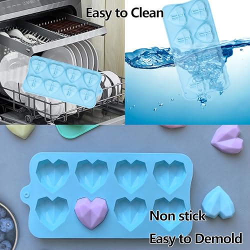 Heart-Shaped Silicone Chocolate Molds Set for Candies, Cakes, Resin Crafts