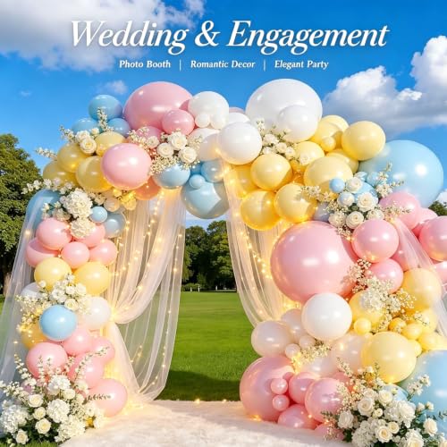 Pastel Balloon Arch Kit with 146 Latex Balloons for Party Decor