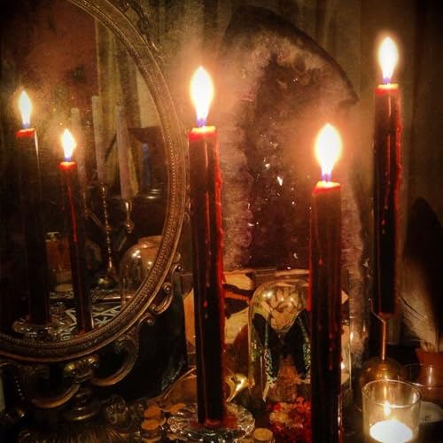 Halloween Bleeding Taper Candles - Vampire Tears Effect, 10 Inch, Set of 6