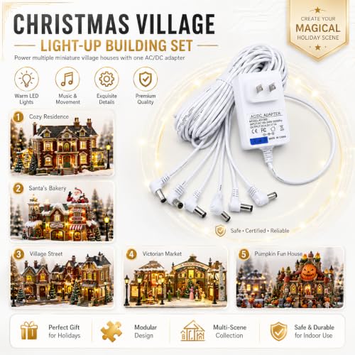 AC/DC 4.5V Power Adapter for Lemax Halloween Christmas Village Decorations