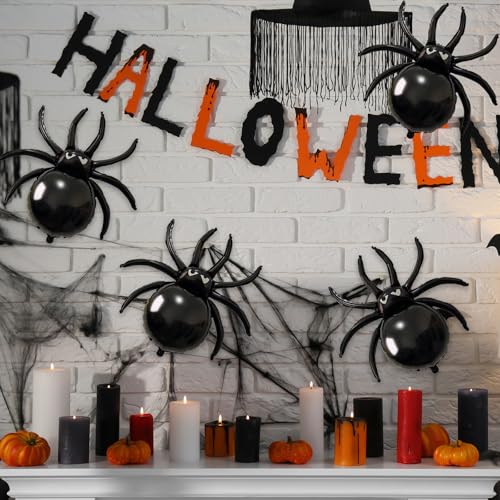 Halloween Spider Balloons Set - 6 Large 32-Inch Foil Spooky Decorations - Style3