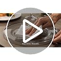 Black Rim 12-Inch Clear Charger Plates Set of 50 - Elegant Tableware