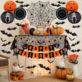 Halloween Decorations Indoor Set with Paper Lanterns Bat Stickers Banner & Mantel Scarf