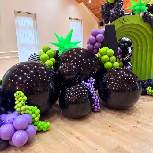 Black Metallic Party Balloons Set - Giant Mirror Foil Balloon Assortment - 6 Sizes - Variation of THIS listing