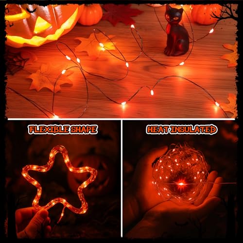 USB Fairy Lights 6 Pack - 33ft 100 LED Orange String Lights for Bedroom & Decor - Variation of THIS Listing