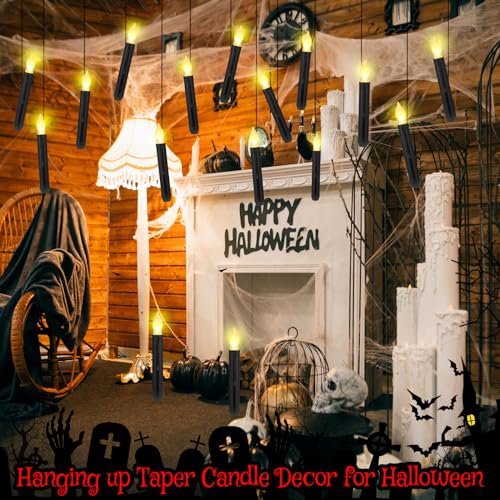 Flameless LED Taper Candles Black Warm White Light 108 Pieces Safe Home Decor