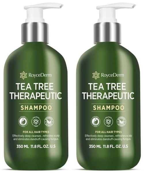 Roycederm Tea Tree Antifungal Shampoo - Medicated Folliculitis Treatment for Dry, Itchy Scalp | 2 Pack
