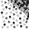 Black Bow Skull Confetti - Gothic Birthday & Party Table Scatter - 120pcs