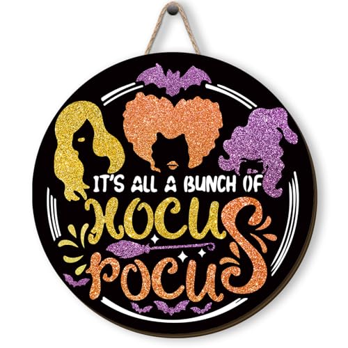 Halloween Wreath 11.8x11.8 Inch Home Party Decor - Hocus Pocus Style