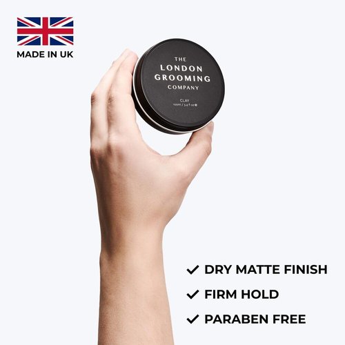 London Grooming Company Hair Clay for Men - Firm Matte Finish, All-Day Hold | Easy Wash Out | 1.7 Fl Oz (50ml)