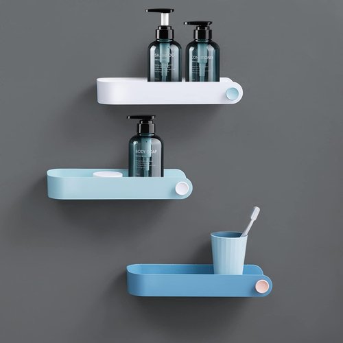 3pcs Refillable Shampoo and Conditioner Bottles, 16.9oz/500ml Shampoo Conditioner Body Wash Dispenser for Hotel Bathroom, 3pcs Plastic Shampoo Bottles with Pump (Blue)