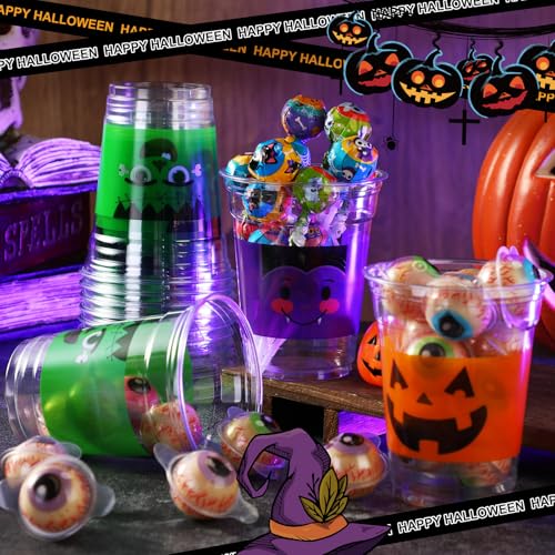 Halloween Plastic Party Cups - 90 Pack, 12 oz, Elegant Style
