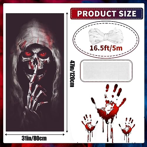 Halloween Skeleton Window Cover Prop - Bloody Skeleton Banner for Party & Home Decor