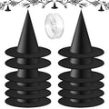 12pcs Halloween Floating Black Witch Hats with 98ft Hanging Rope - Costume & Party Decor