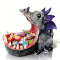 Halloween Dinosaur Candy Bowl - Unique Decorative Key Dish for Home & Office - Orange & Black